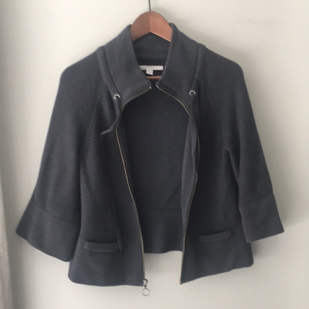 Gray quarter length cardigan